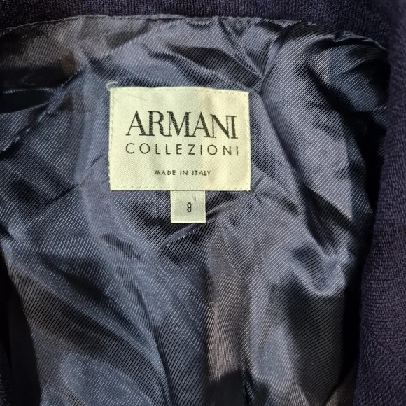 ARMANI COLLEZIONI Wool Blazer, Elegant Purple Color, 100% Virgin Wool - Picture 5 of 6